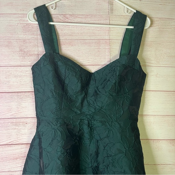 Rihoas Green Sweetheart Neck Jacquard Midi Dress Size Small | 4‎ - Picture 10 of 12